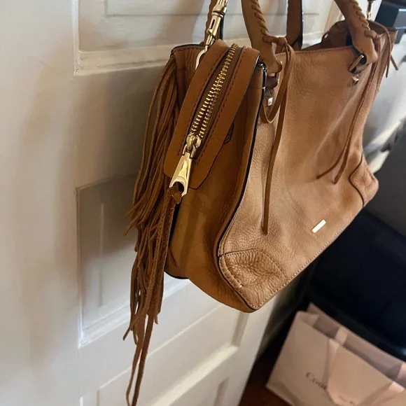 Rebecca Minkoff Tan Leather Fringe Handbag - Picture 4 of 10